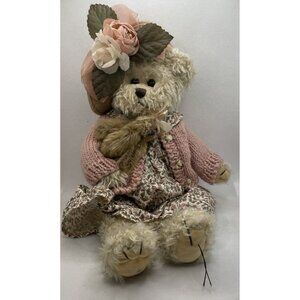 Bearington Collection Daisy & Belle Mohair Baby Plush Bear Dress Hat Sweater
